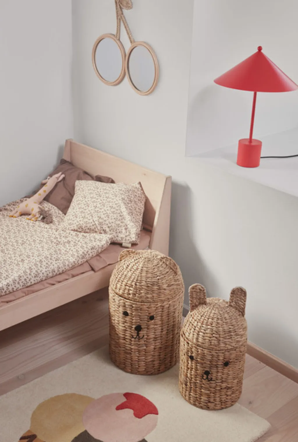 Sale Vægspejl Kirsebær H42,5 cm, Natur Børn Entre|Børneværelse