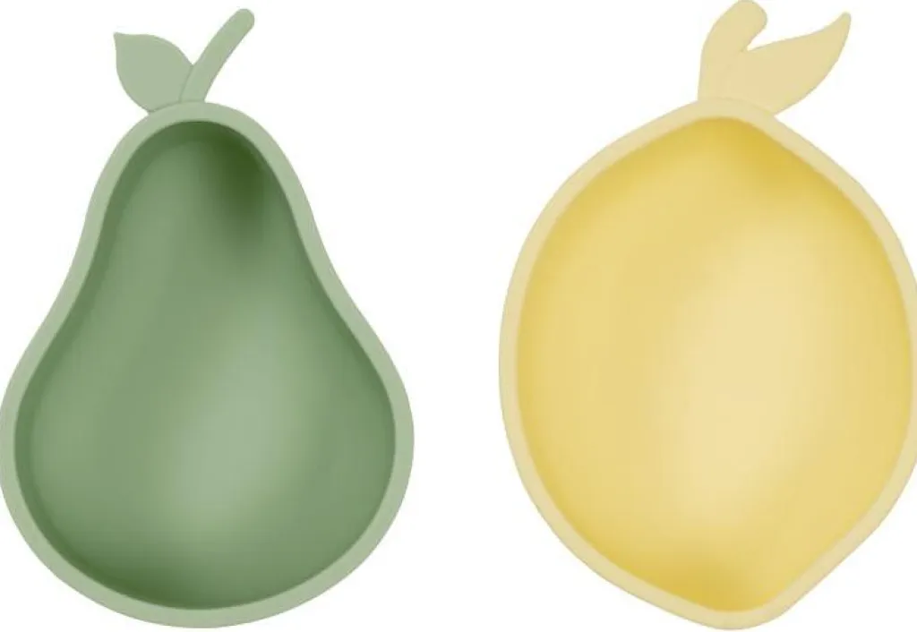 Børn OYOY Mini Børneskåle|Spisestue > Yummy Skål Citron og Pære 2 stk, Gul/Grøn