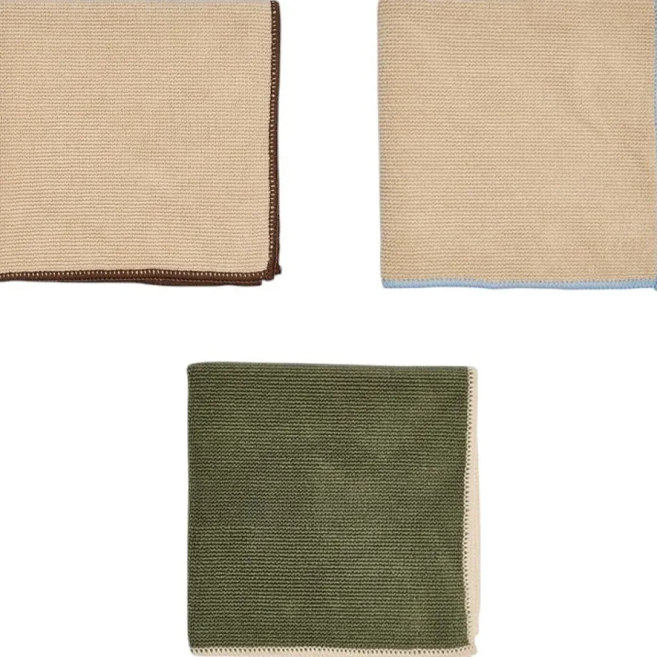 Online OYOY Mundus Microfiberklude 3 stk. 30x30 cm, Caramel/Olive