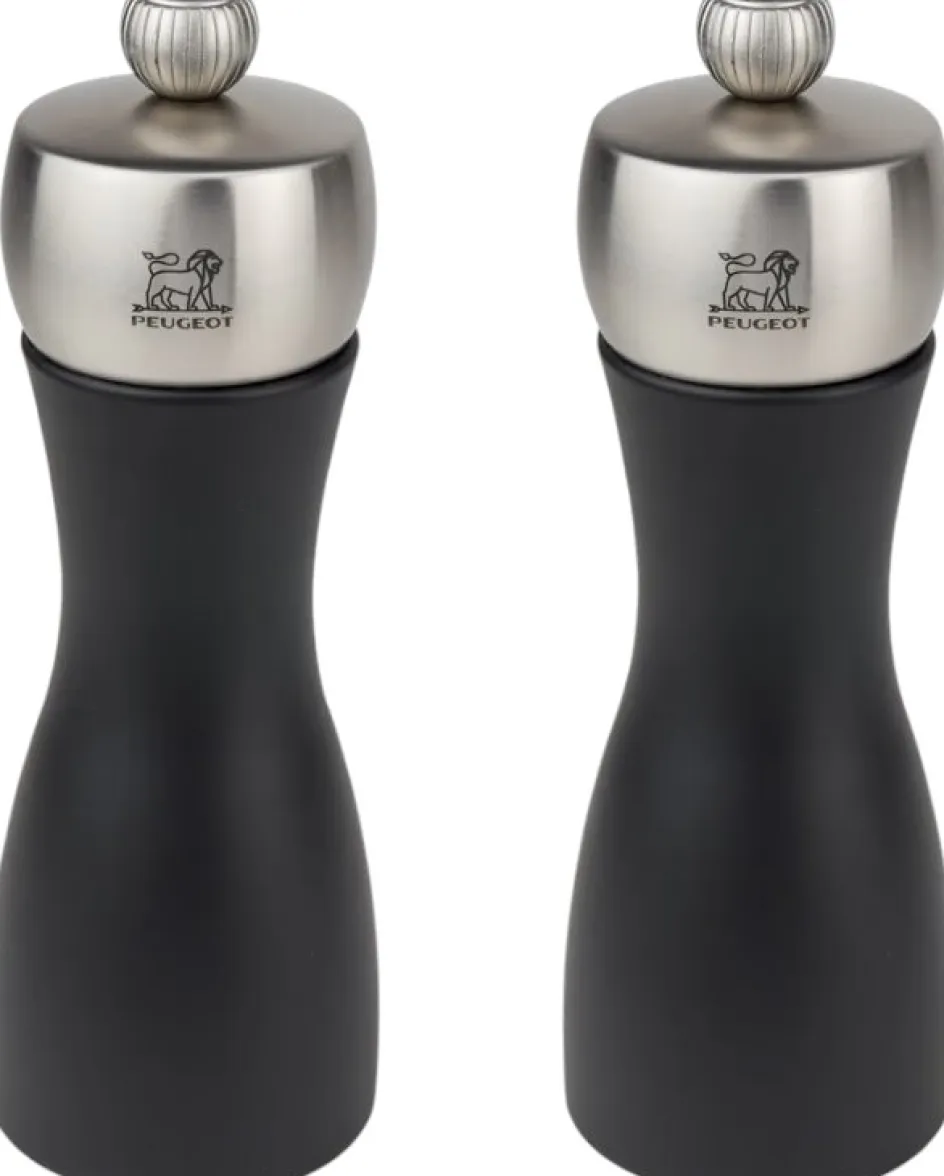 New Peugeot Fidji Salt- og Peberkværnsæt 15 cm, Sort/Stål