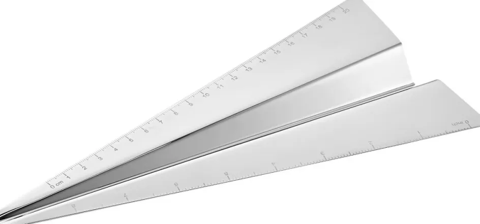 New Philippi AIRPLANE Lineal 24 cm, Blankt Stål