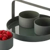 Philippi Serveringsbakker|Stue > CLARA Snackbakke m. 3 Skåle 4 Dele, Dark Grey