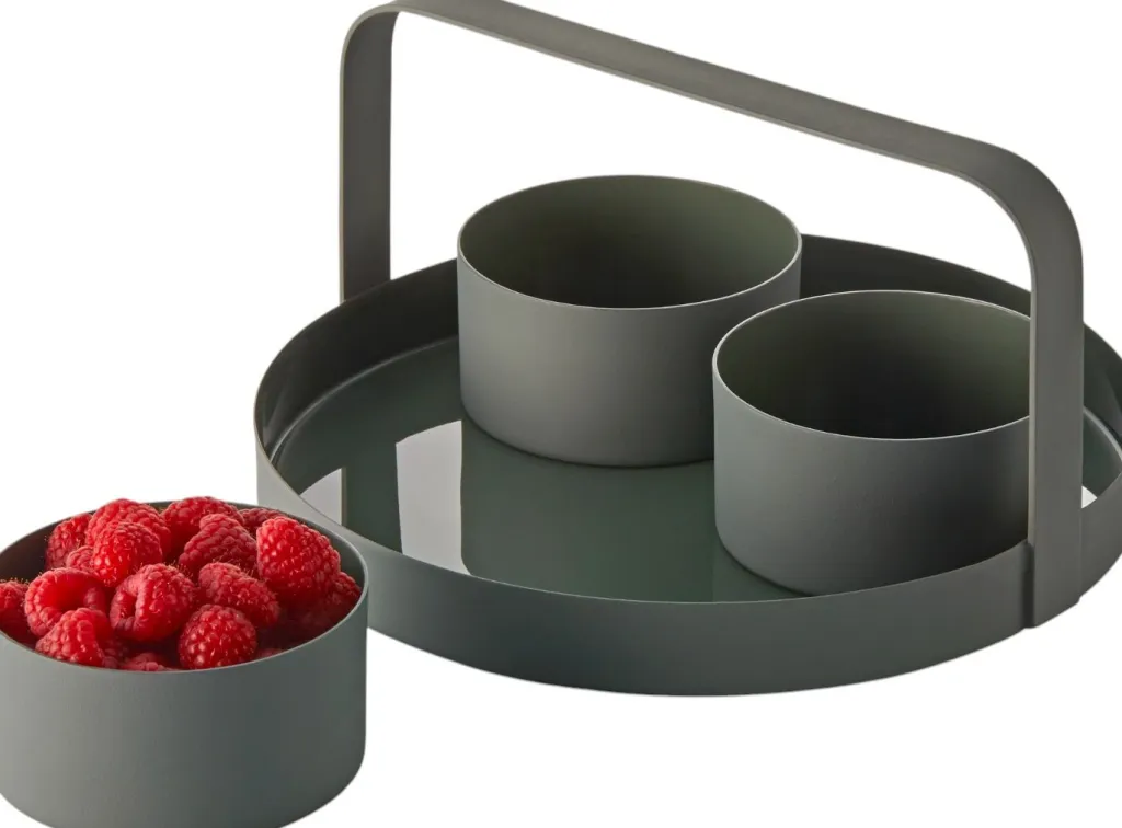 Philippi Serveringsbakker|Stue > CLARA Snackbakke m. 3 Skåle 4 Dele, Dark Grey