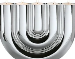 Sale Philippi DOUBLE U Fyrfadsstage H15 cm, Krom