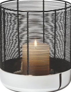 Philippi Lanterner > LUNA Lanterne H21 cm, Blank/Sort