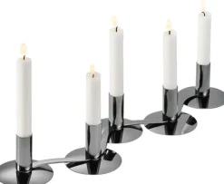 New Philippi QUINTETT Lysestage H8 cm, Sortforkromet