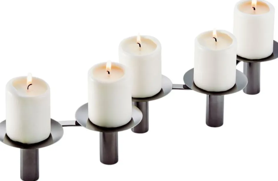 New Philippi QUINTETT Lysestage H8 cm, Sortforkromet