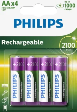 Philips Batterier > AA-batteri 2100 mAh Genopladelig 4 stk.
