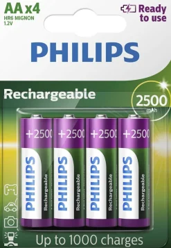 Hot AA-batteri 2500 mAh Genopladelig 4 stk. Batterier