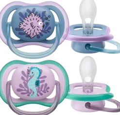 Hot Avent Ultra Air Sutter 6-18 mdr. 2 stk, Lyserød/Blå Børn Sutter Og Tilbehør