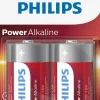Philips Batterier > Power Alkaline D-batteri 2 stk.