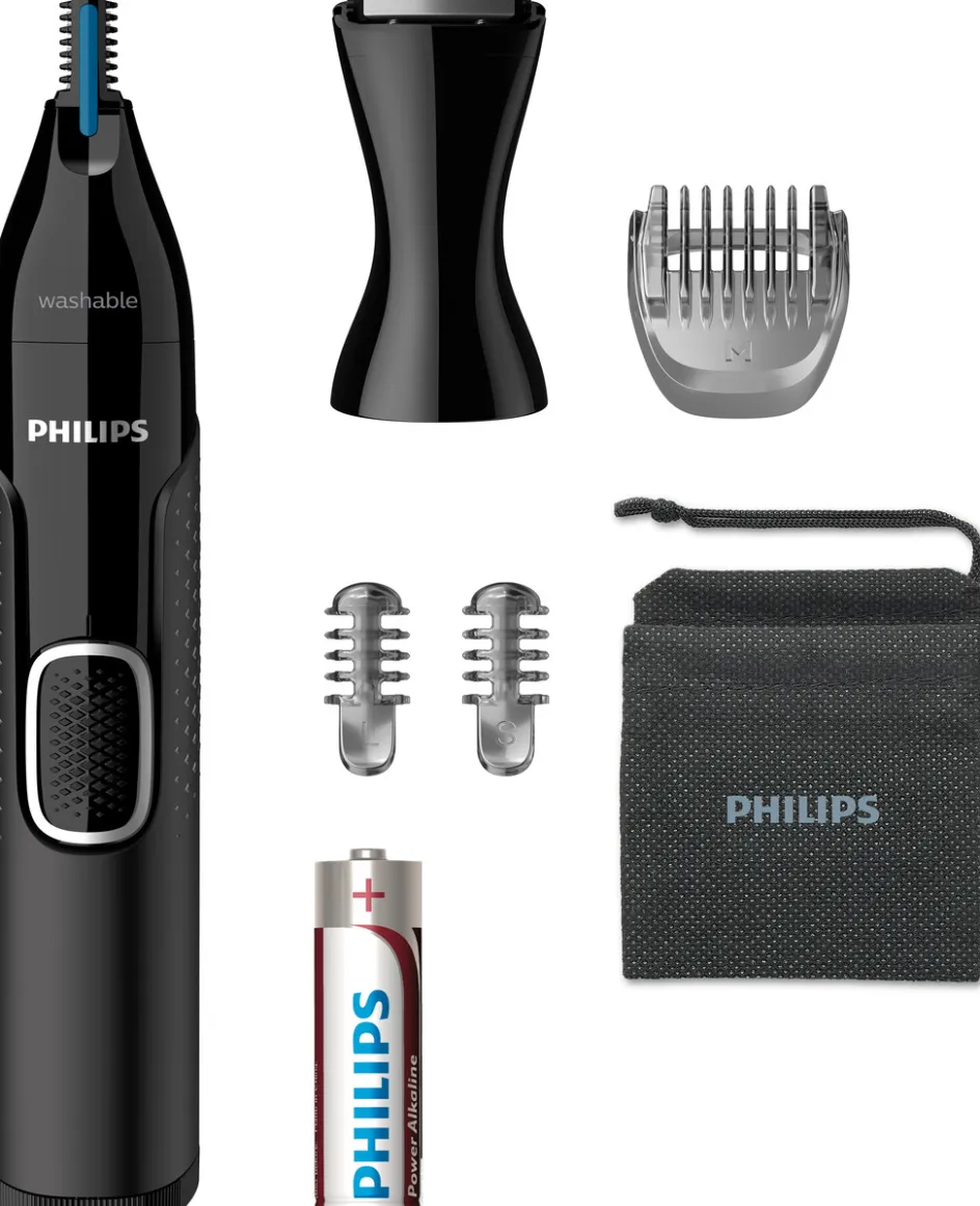 Hot Philips Series 5000 Næse-, Øre-, Øjenbryns- og Detaljetrimmer, Sort