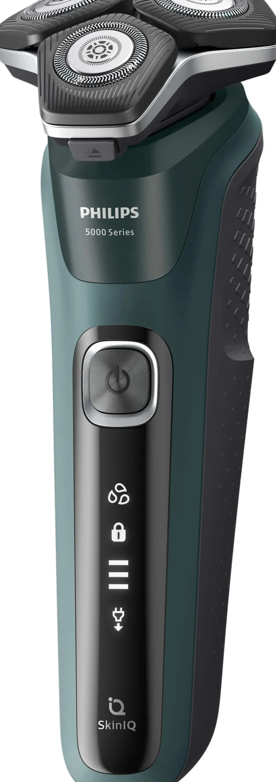New Philips Series 5000 Wet and Dry Barbermaskine m. Rensekapsler og Etui, Mørkegrøn