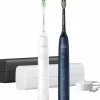 Discount Sonicare Series 5500 Elektrisk Tandbørste 2 stk, Hvid/Marineblå Elektriske Tandbørster