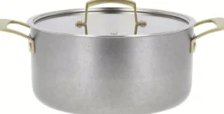 Durance Gryde m. Glaslåg 24 cm/5 L, Rustfrit Stål Gryder Og Kasseroller