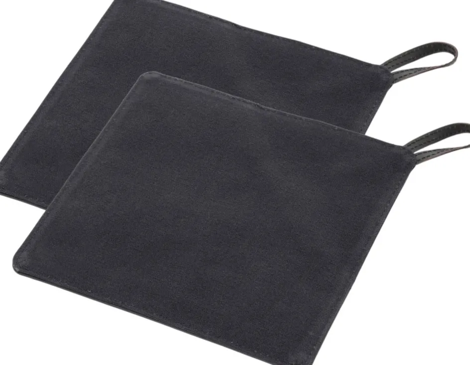 Sale Pillivuyt Gourmet Grydelap 2 stk. 20,5x20,5 cm, Sort Kanvas/Læder