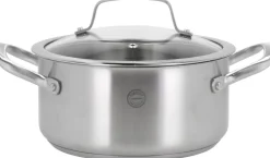 Pillivuyt Gourmet Roya Gryde m. Glaslåg 20 cm/3 L, Rustfrit Stål