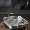 Pillivuyt Gourmet Bradepander > Somme Bradepande m. Rist 32x26,5x5,5 cm, Rustfrit Stål