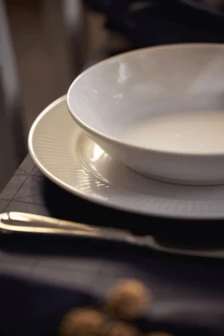 Plissé Dyb Salat/Pastatallerken , Hvid Pastatallerkener|Dybe Tallerkener