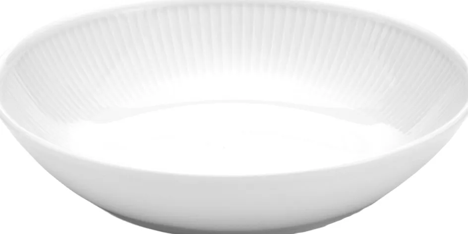 Clearance Pillivuyt Plissé Dyb Salat/Pastatallerken , Hvid