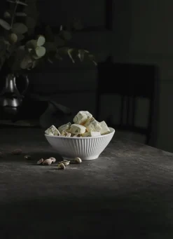 Hot Plissé Oval Skål, Hvid Skåle|Spisestue