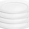 Clearance Plissé Tallerken 4 stk. 28 cm, Hvid Tallerkensæt
