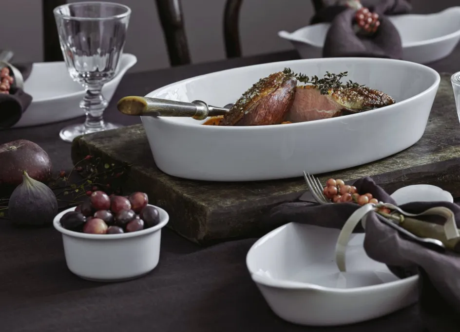 Pillivuyt Serie Originale Oval Serveringstallerken , Hvid