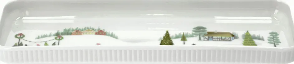 Clearance Pillivuyt Vinter Plissé Fad , Hvid