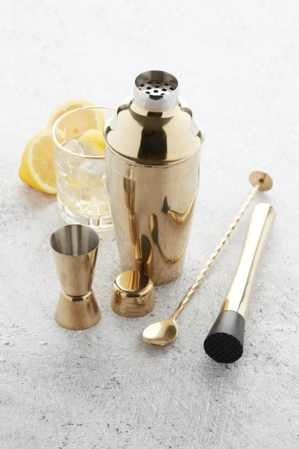 Sale Cocktailsæt 4 Dele, Rustfrit Stål/Guld Barudstyr