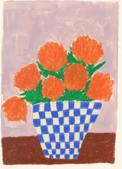 Hot The Poster Club x Carla Llnaos Plakat Orange Flowers 50x70 cm Stue|Vægdekorationer Og Plakater
