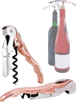 Clearance Tjenerproptrækker m. Hylster, Rose Gold Proptrækkere Og Folieskærere