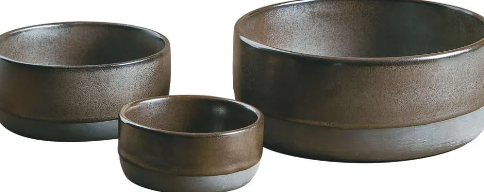 Hot RAW Skåle 3 stk, Metallic Brown