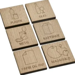 Outlet ReCollector Affaldsmærker 6 stk. 4,5x4,5 cm