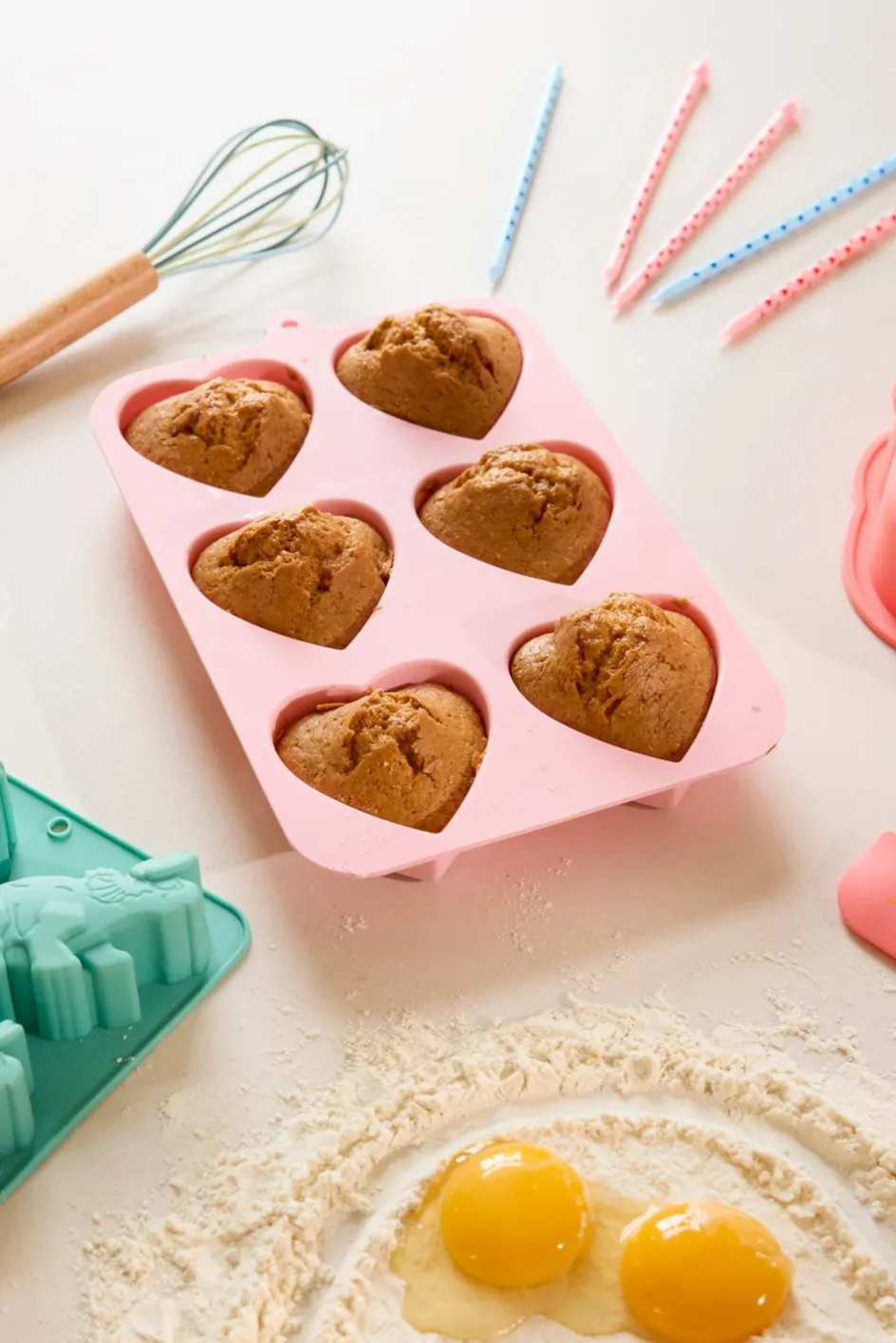 Best RICE Bageforme,Hearts/Lyserød