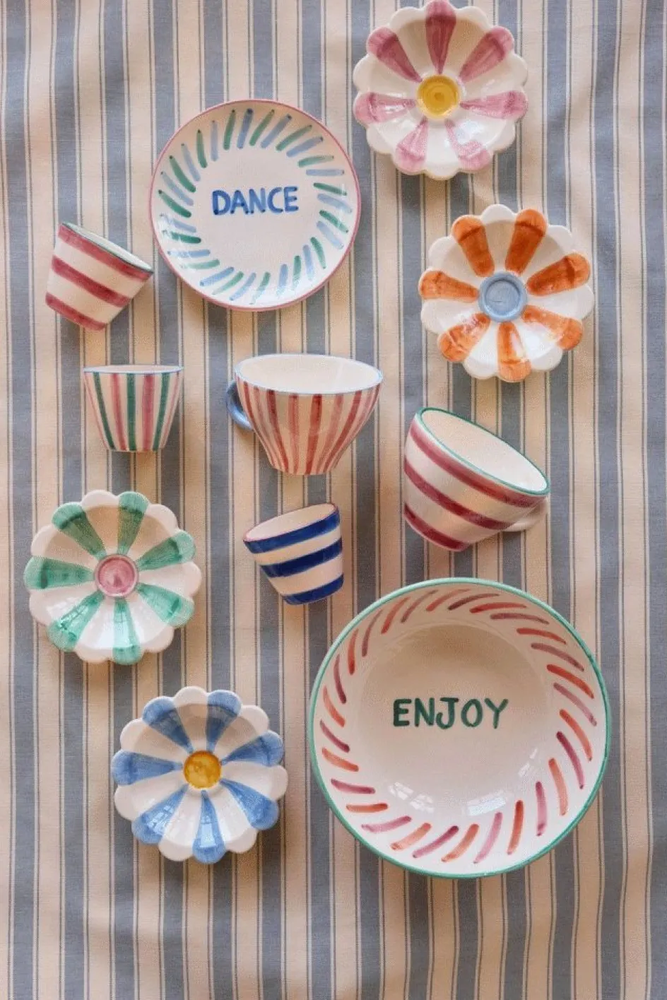 New RICE Hand-Painted Espressokop , Stripes