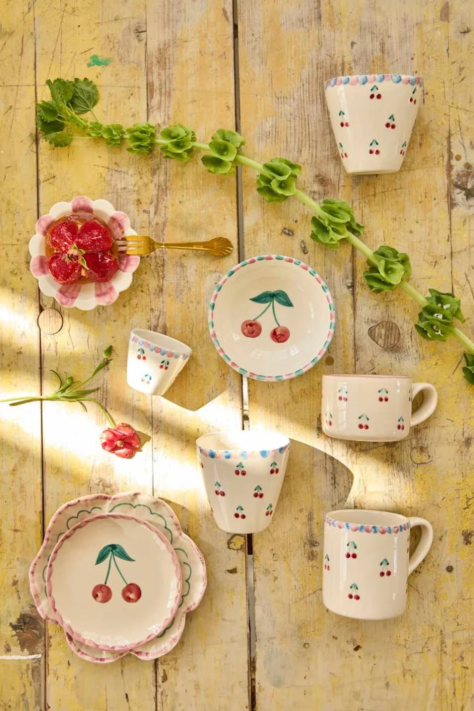 Hot RICE Hand-Painted Kop , Cherries