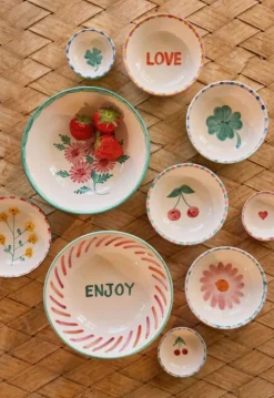 Sale RICE Hand-Painted Skål Ø21 cm, Flowers