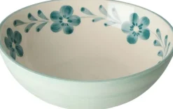 Online RICE Hand-Painted Skål Ø21 cm, Green Flower Vine