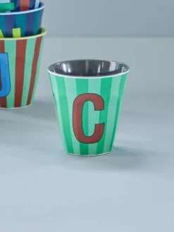 Online RICE KIDS Alfabetkop Stripes Kop 25 cl, C - Grå