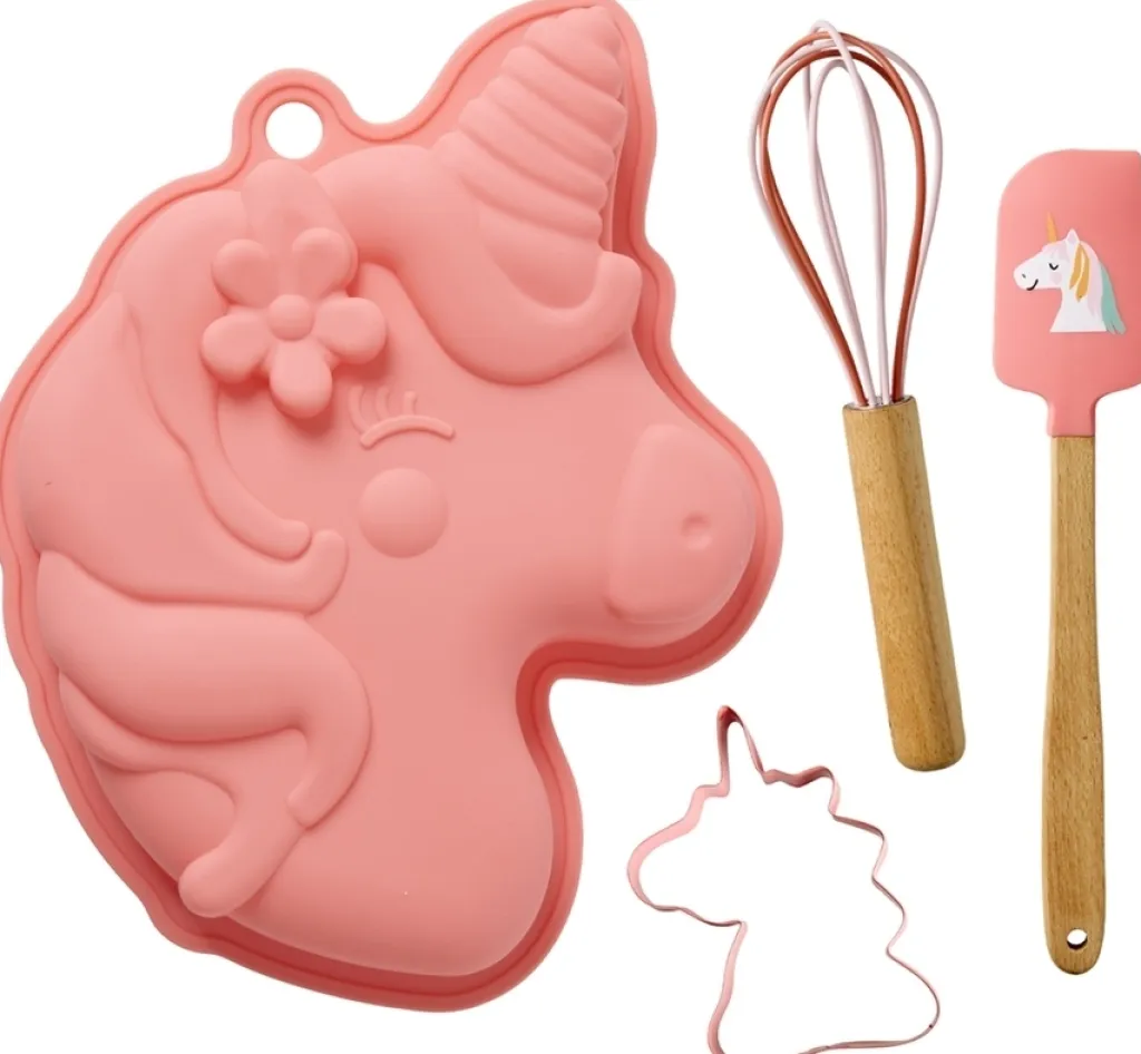 Online Bagesæt 4 Dele, Unicorn Love/Coral Børn Køkken- Og Rolleleg