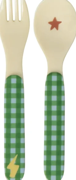 Sale RICE KIDS Børnebestik 2 Dele, Hero/Grøn