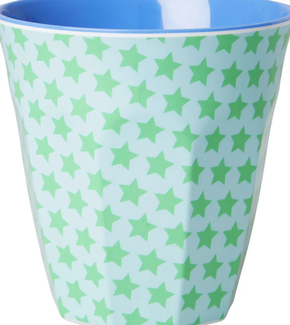 Clearance RICE KIDS Kop 25 cl, Turquoise Star/Green