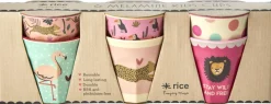 New RICE KIDS Kop 6 stk. 16 cl, Jungle/Pink