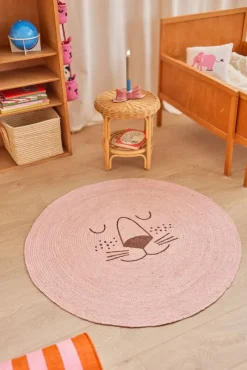 Online RICE KIDS Tæppe Ø100 cm, Lyserød