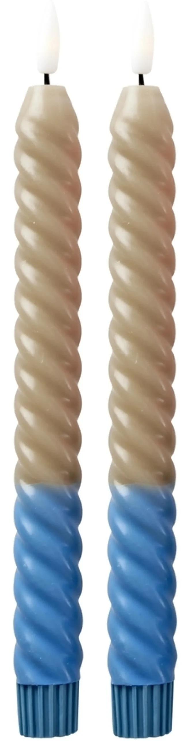Kronelys LED 2 stk. 25 cm, Stearinlys|Led Stearinlys
