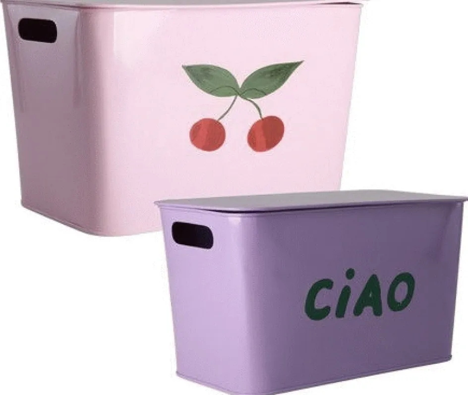 New RICE Opbevaringsboks 2 stk, Rosa/Lilla
