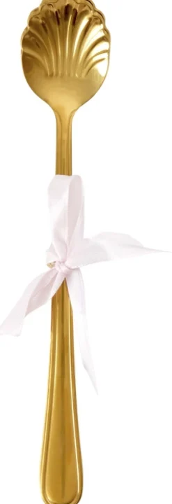 Sale Seashell Lang Ske 4 stk. 19 cm, Guld Serveringsbestik