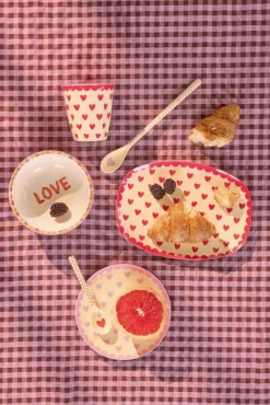 Hot RICE Tallerken , Favorite Hearts/Dark Pink