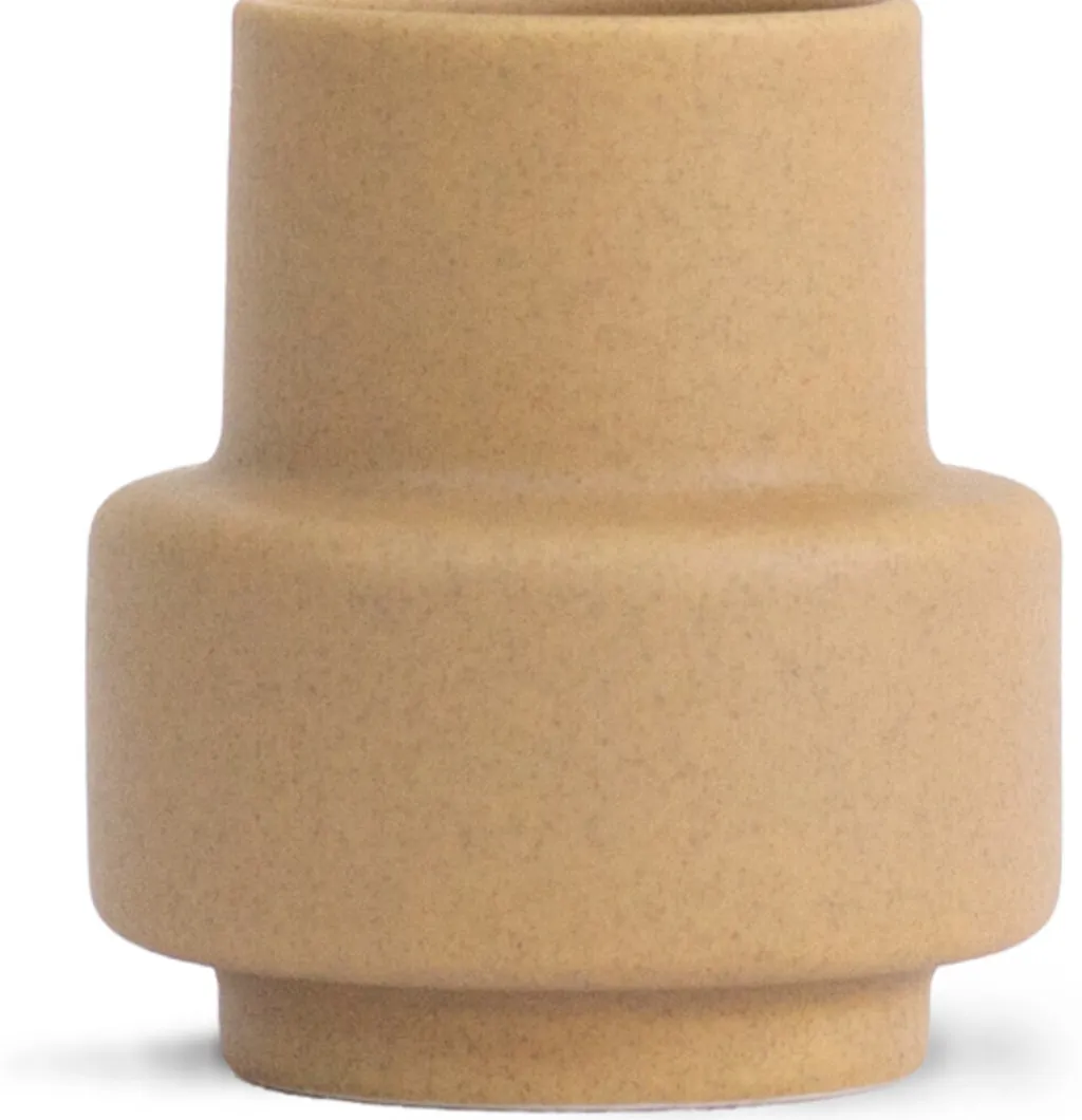 Hot Hurricane Ceramic Vase H, Soft Ochre Stue|Vaser