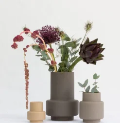 Clearance Ro Collection Hurricane Ceramic Vase H, Dark Stone